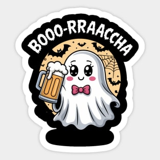 Booo-rrraaccha Funny Ghost Beer Halloween Spooky Season Sticker